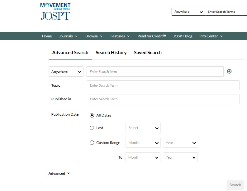 جستجوی پیشرفته در JOSPT