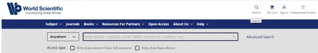 advanced search در world scientific