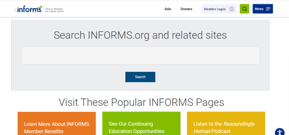 نحوه جستجوی مقاله در پایگاه INFORMS