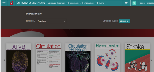 نحوه جستجوی مقاله در پایگاه AHA Journals