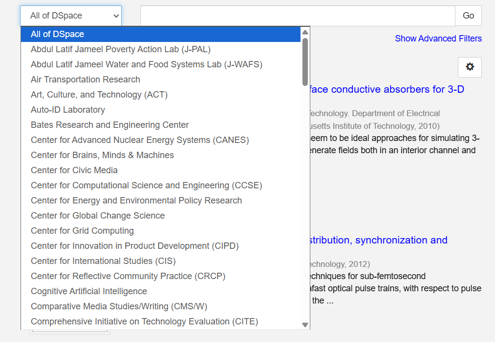 پوشش موضوعات در پایگاه دانشگاه MIT