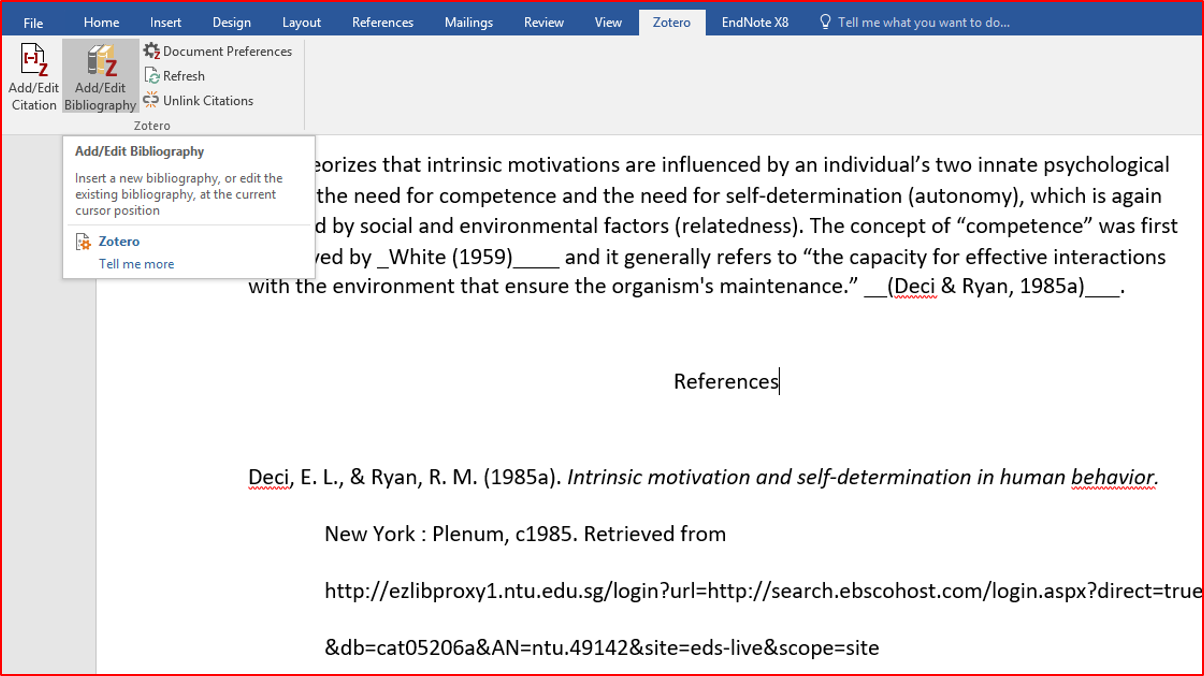 ایجاد فهرست منابع در Zotero